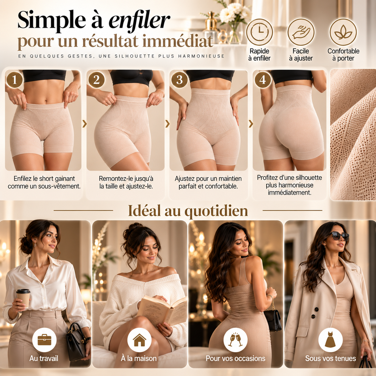 Culotte Gainante Taille Haute – Silhouette Sculptée & Confort Absolu