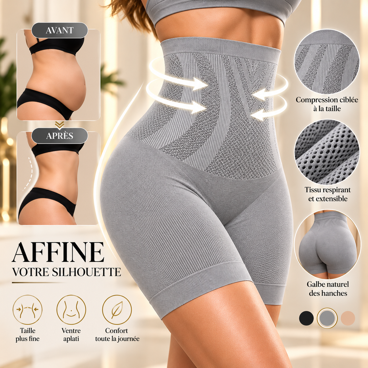 Culotte Gainante Taille Haute – Silhouette Sculptée & Confort Absolu