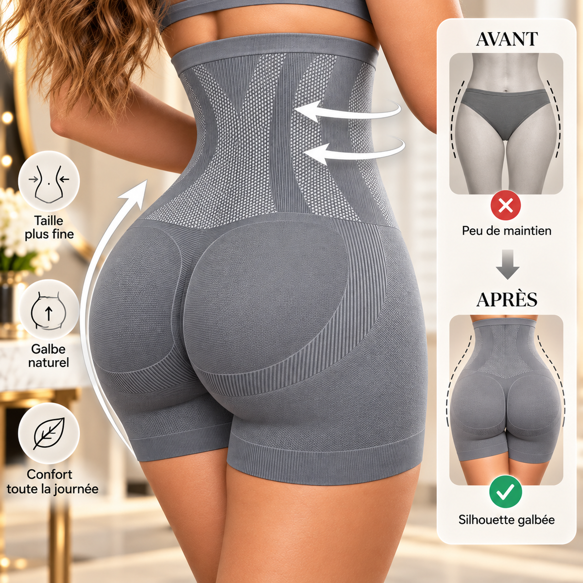 Culotte Gainante Taille Haute – Silhouette Sculptée & Confort Absolu